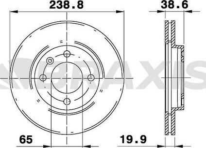 Braxis AE0038 - Тормозной диск autospares.lv