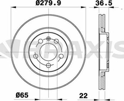 Braxis AE0033 - Тормозной диск autospares.lv