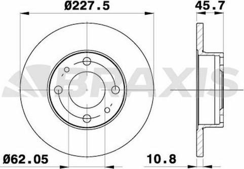 Braxis AE0037 - Тормозной диск autospares.lv