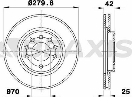 Braxis AE0020 - Тормозной диск autospares.lv