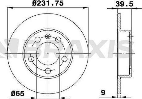 Braxis AE0021 - Тормозной диск autospares.lv