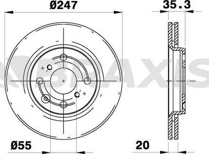 Braxis AE0023 - Тормозной диск autospares.lv