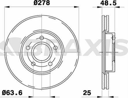 Braxis AE0022 - Тормозной диск autospares.lv