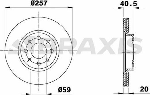 Braxis AE0027 - Тормозной диск autospares.lv