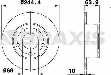 Braxis AE0076 - Тормозной диск autospares.lv