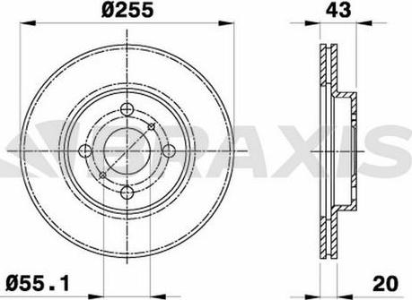 Braxis AE0070 - Тормозной диск autospares.lv