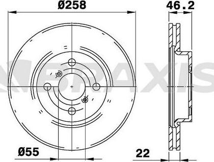 Braxis AE0073 - Тормозной диск autospares.lv