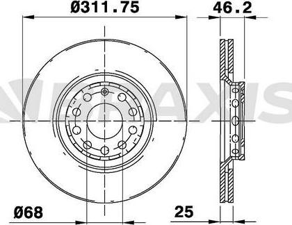 Braxis AE0077 - Тормозной диск autospares.lv