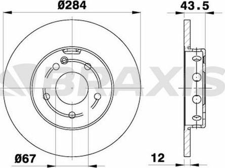 Braxis AE0195 - Тормозной диск autospares.lv