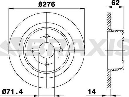 Braxis AE0196 - Тормозной диск autospares.lv