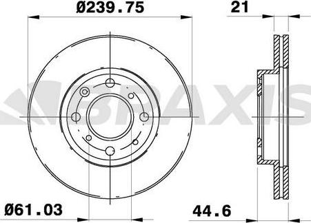 Braxis AE0190 - Тормозной диск autospares.lv
