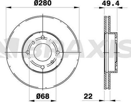 Braxis AE0144 - Тормозной диск autospares.lv