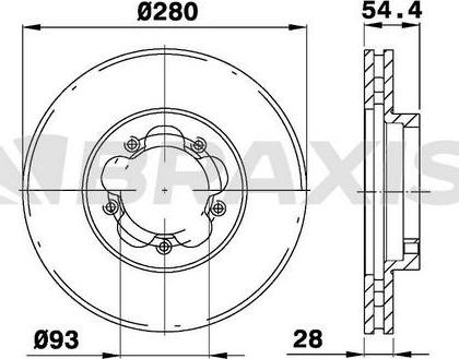 Braxis AE0141 - Тормозной диск autospares.lv