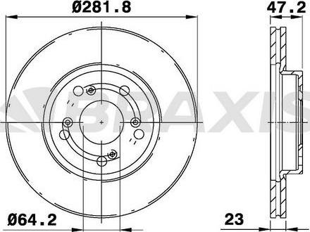 Braxis AE0148 - Тормозной диск autospares.lv