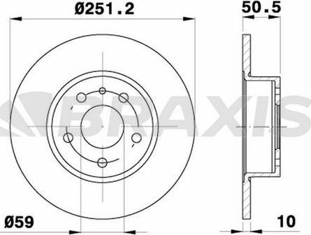 Braxis AE0154 - Тормозной диск autospares.lv