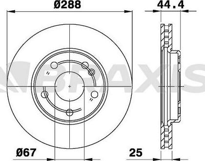 Braxis AE0155 - Тормозной диск autospares.lv