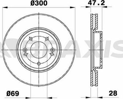 Braxis AE0152 - Тормозной диск autospares.lv