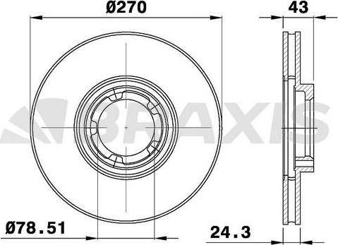 Braxis AE0157 - Тормозной диск autospares.lv