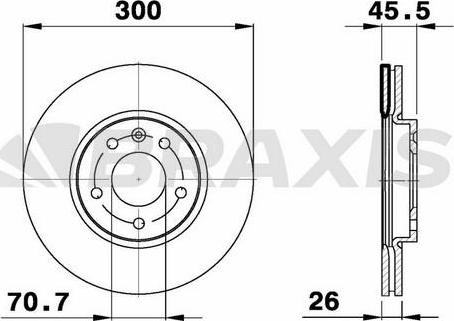 Braxis AE0169 - Тормозной диск autospares.lv