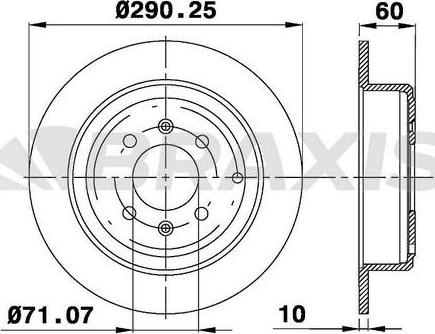 Braxis AE0165 - Тормозной диск autospares.lv