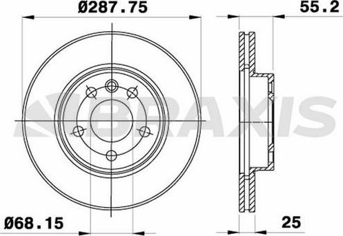 Braxis AE0160 - Тормозной диск autospares.lv