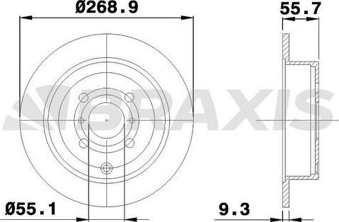 Braxis AE0163 - Тормозной диск autospares.lv