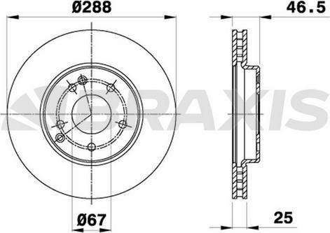 Braxis AE0105 - Тормозной диск autospares.lv