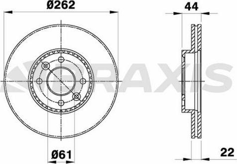 Braxis AE0117 - Тормозной диск autospares.lv