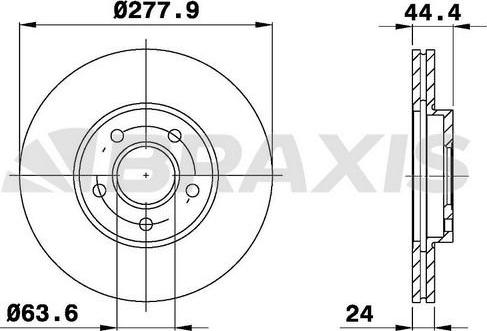 Braxis AE0188 - Тормозной диск autospares.lv