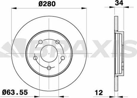 Braxis AE0136 - Тормозной диск autospares.lv