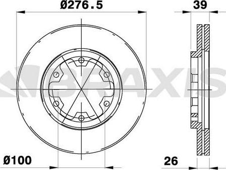 Braxis AE0130 - Тормозной диск autospares.lv