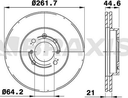 Braxis AE0124 - Тормозной диск autospares.lv