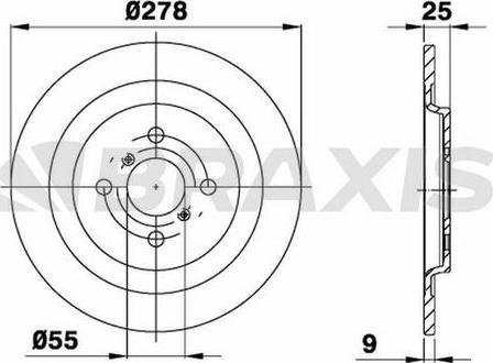 Braxis AE0120 - Тормозной диск autospares.lv