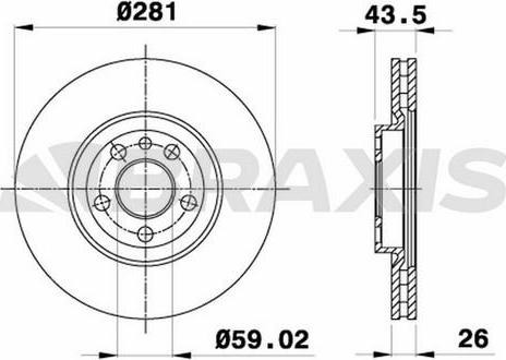 Braxis AE0121 - Тормозной диск autospares.lv