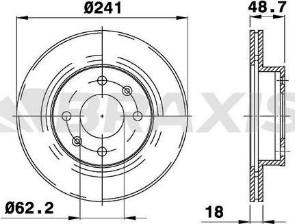 Braxis AE0122 - Тормозной диск autospares.lv