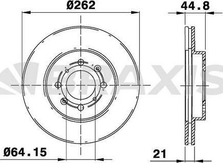 Braxis AE0179 - Тормозной диск autospares.lv
