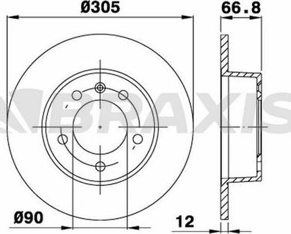 Braxis AE0174 - Тормозной диск autospares.lv