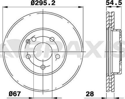 Braxis AE0175 - Тормозной диск autospares.lv