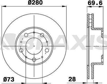 Braxis AE0176 - Тормозной диск autospares.lv