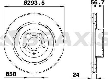 Braxis AE0398 - Тормозной диск autospares.lv