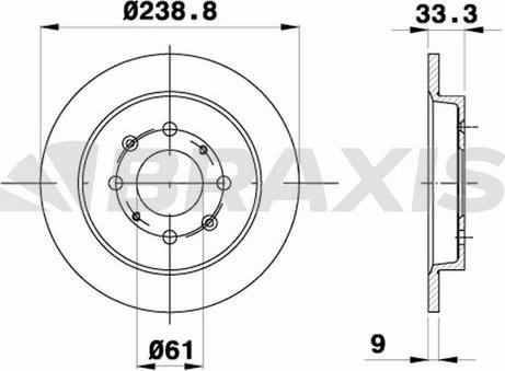 Braxis AE0341 - Тормозной диск autospares.lv