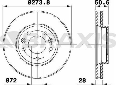 Braxis AE0348 - Тормозной диск autospares.lv