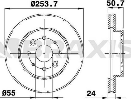 Braxis AE0343 - Тормозной диск autospares.lv