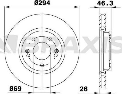 Braxis AE0347 - Тормозной диск autospares.lv