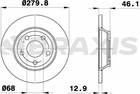 Braxis AE0356 - Тормозной диск autospares.lv