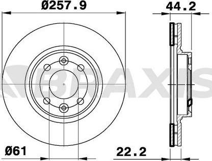 Braxis AE0351 - Тормозной диск autospares.lv