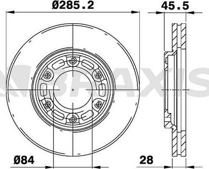 Braxis AE0358 - Тормозной диск autospares.lv