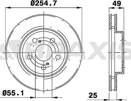 Braxis AE0360 - Тормозной диск autospares.lv