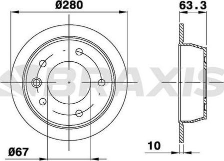 Braxis AE0363 - Тормозной диск autospares.lv