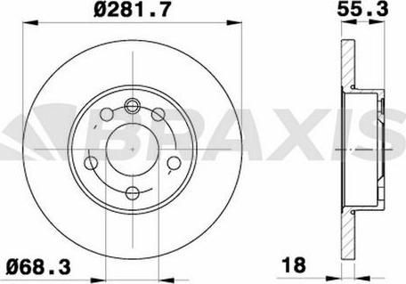 Braxis AE0309 - Тормозной диск autospares.lv